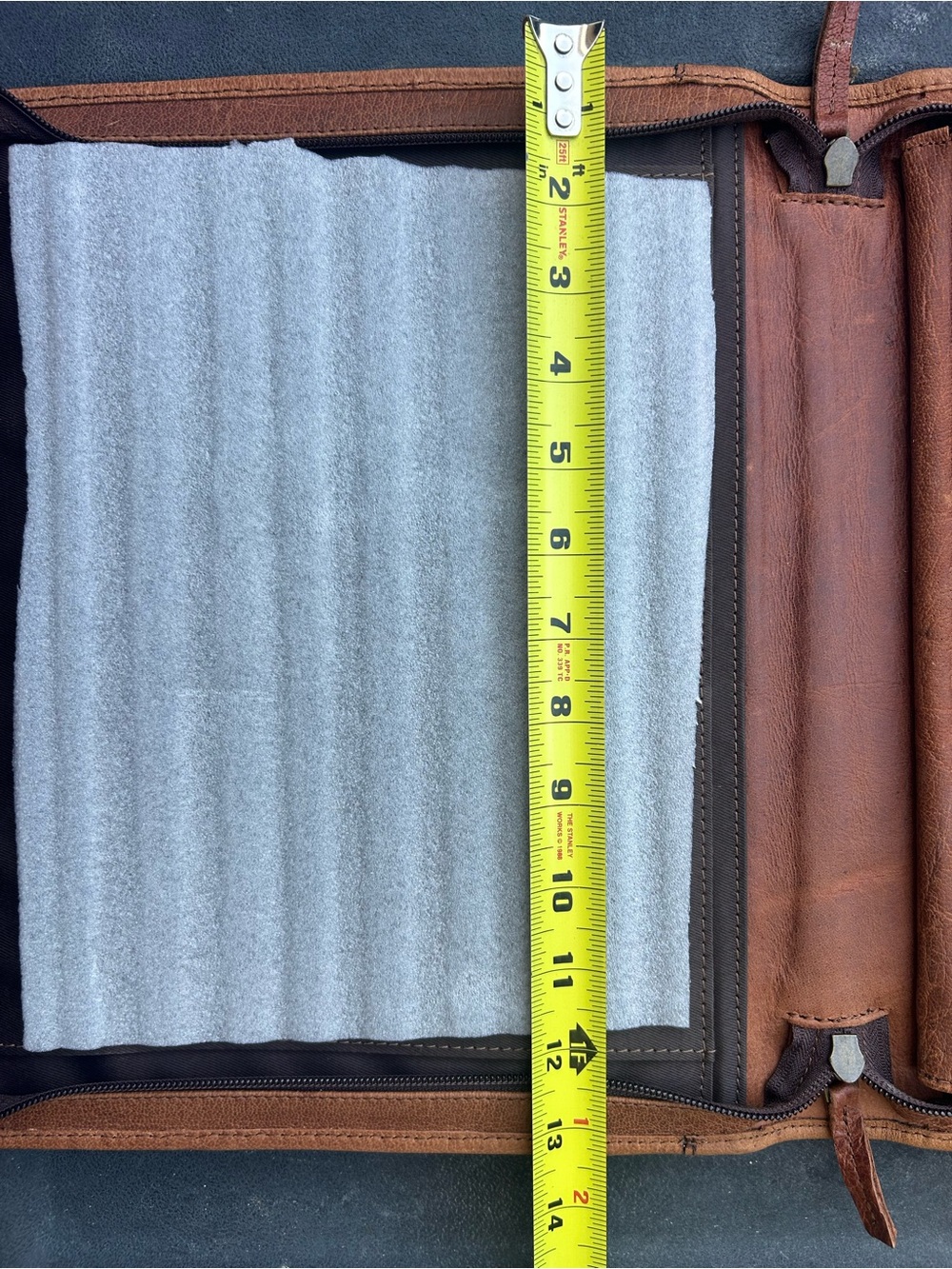 Brown Leather Zippered Portfolio - Picture 8 of 12